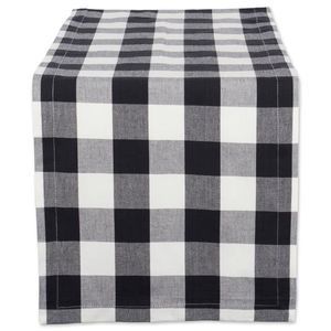 Design Imports Black Buffalo Check Table Runner 14X72 inch